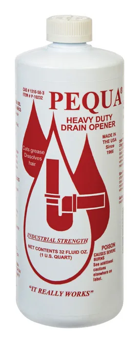 Pequa Liquid Professional Strength Drain Cleaner 32 oz (Pack of 12)