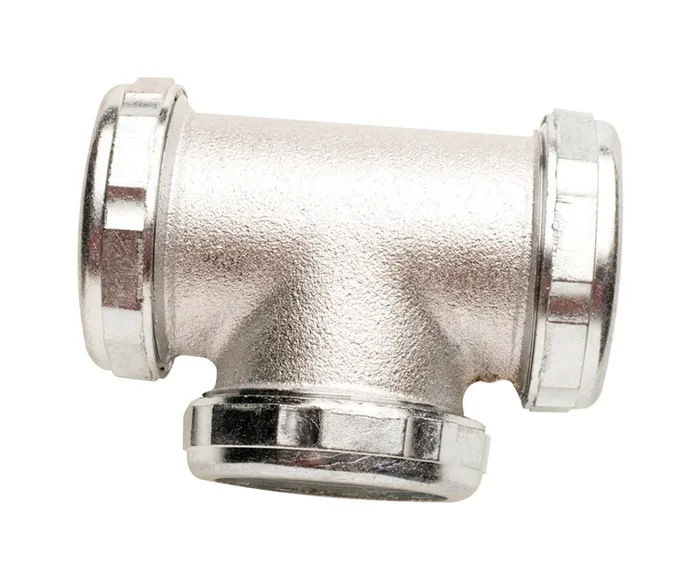 Plumb Pak 1-1/2 in. D X 2.3 in. L Brass 3-Way Coupling Tee