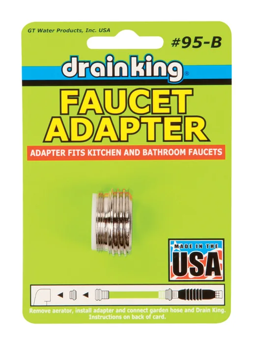 GT Water Products Drain King Faucet Adapter For Universal 5/16 in. Brass 1 pc