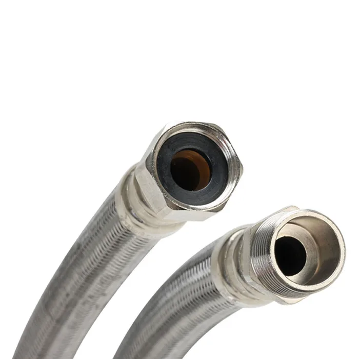 Fluidmaster 3/4 in. MIP X 3/4 in. D FIP 18 in. Braided Stainless Steel Water Heater Supply Line (Pack of 10)
