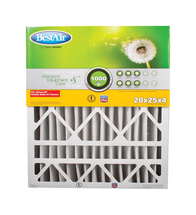 BestAir 20 in. W X 25 in. H X 4 in. 8 MERV Pleated Air Filter 1 pk (Pack of 3)