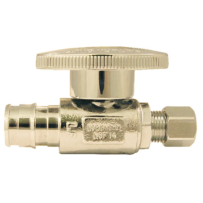Apollo Pex A 1/2 in. Barb in to X 1/4 in. Compression Brass Straight Stop Valve