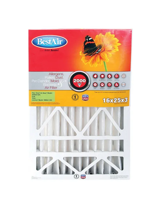 BestAir 16 in. W X 25 in. H X 3 in. 11 MERV Pleated Air Filter 1 pk (Pack of 3)