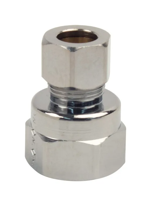 BrassCraft 1/2 in. FIP pc X 3/8 in. D Compression Chrome Plated Brass Adapter