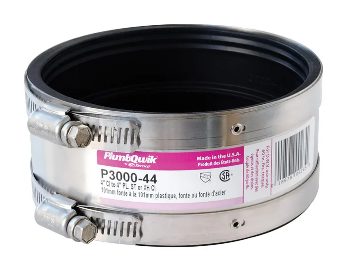 Fernco Proflex Schedule 40 4 in. Hub X 4 in. D Hub Neoprene Rubber 5-1/2 in. Shielded Coupling 1 pk