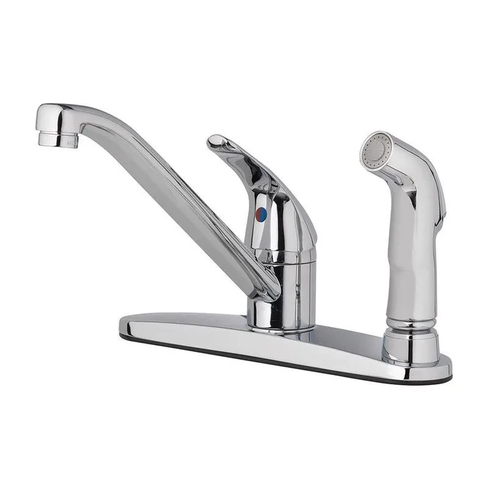 Oakbrook Collection Essentials One Handle Chrome Kitchen Faucet Side Sprayer Included