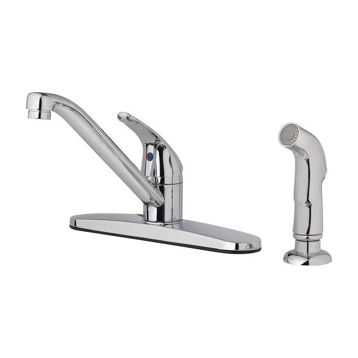 Oakbrook Collection Essentials One Handle Chrome Kitchen Faucet Side Sprayer Included