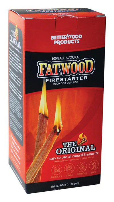 Better Wood Products Fatwood Pine Resin Stick Fire Starter 15 min 1.5 lb (Pack of 16)