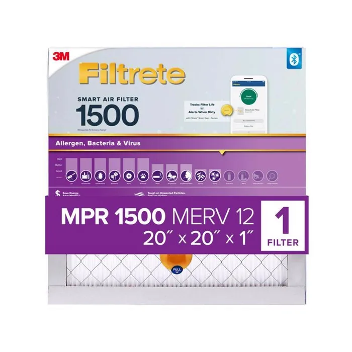 Filtrete 20 in. W X 20 in. H X 1 in. Polypropylene 1500 MPR Smart Air Filter 1 pk (Pack of 4)