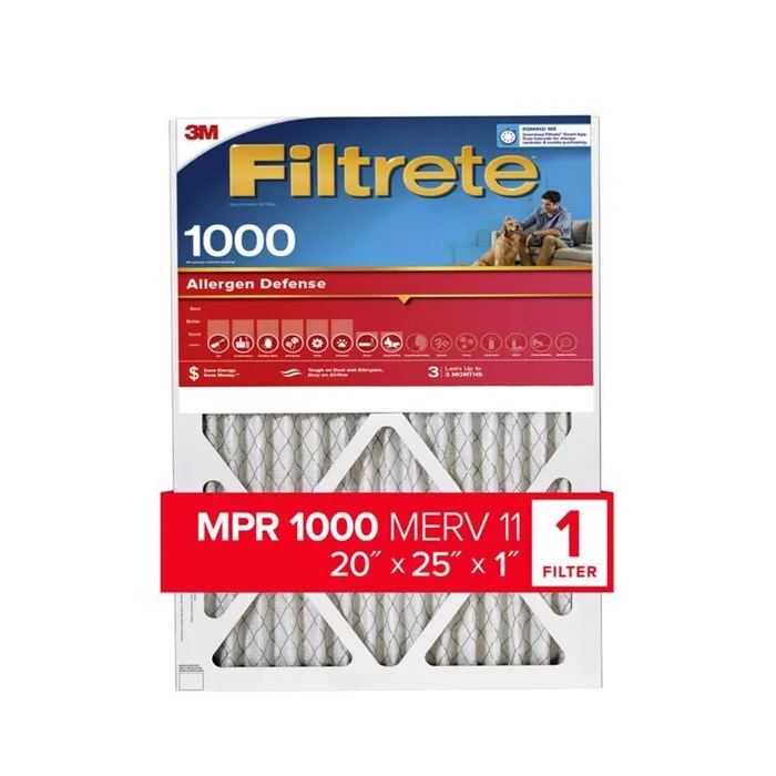 Filtrete Allergen Defense 20 in. W X 25 in. H X 1 in. 1000 MPR Pleated Air Filter 1 pk (Pack of 4)