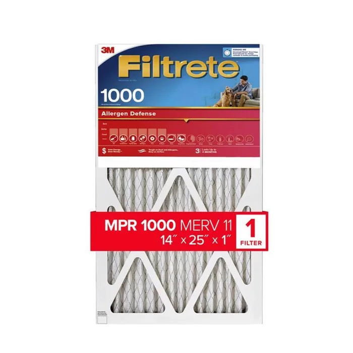 Filtrete Allergen Defense 14 in. W X 25 in. H X 1 in. 1000 MPR Pleated Air Filter 1 pk (Pack of 4)