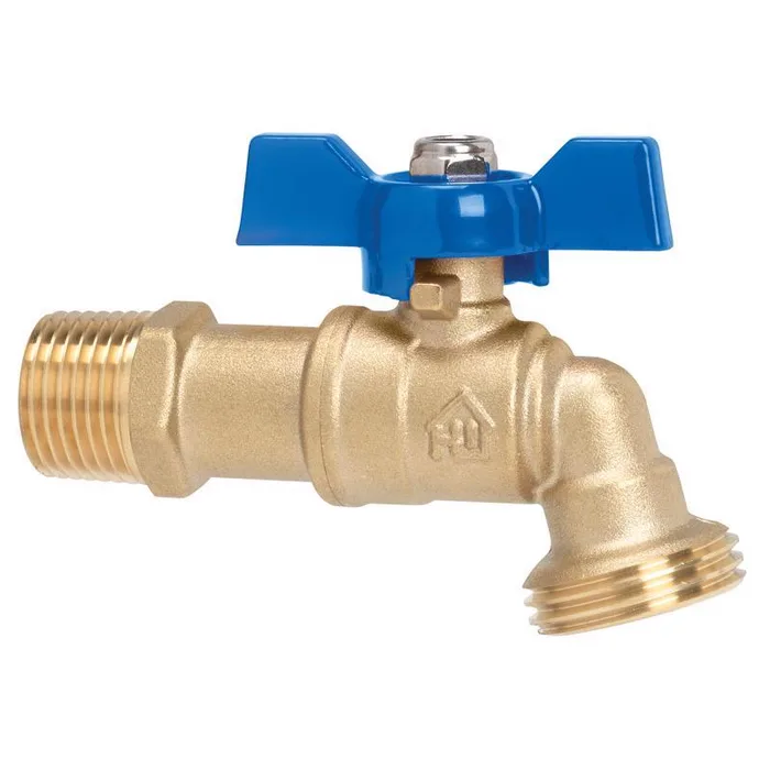 Homewerks 1/2 in. MIP in. X 3/4 in. Garden Hose Thread Brass Ball Valve Hose Bibb