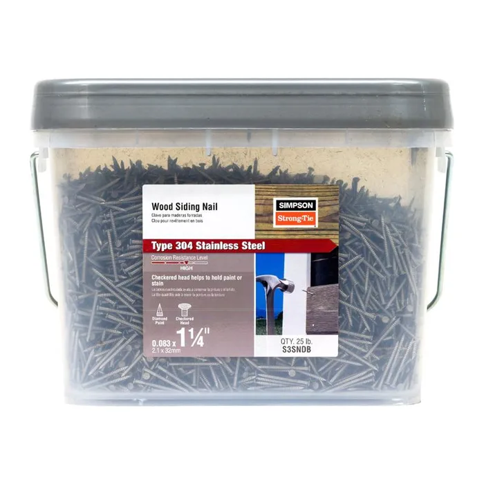 Simpson Strong-Tie 3D 1-1/4 in. Siding Coated Stainless Steel Nail Round Head 25 lb