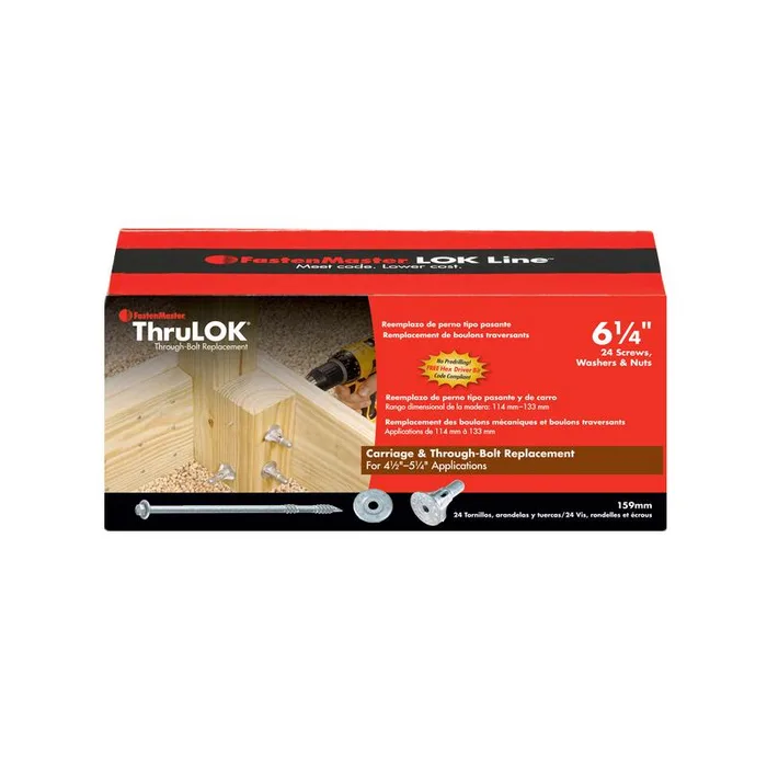 FastenMaster ThruLok No. 14 each X 6-1/4 in. L Hex Galvanized Coarse Wood Screws 1 pk