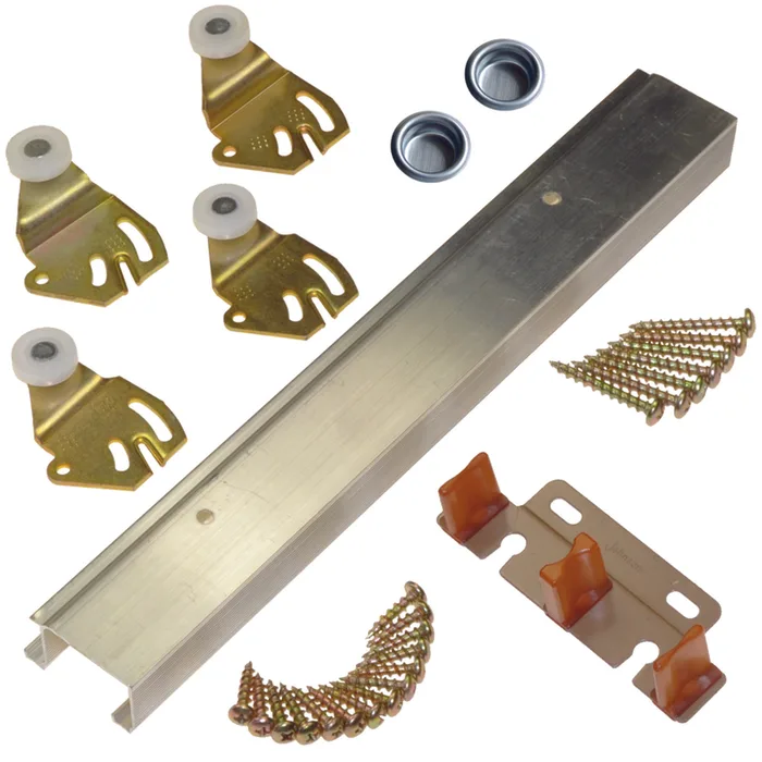 Johnson Hardware 2200 48 in. L Aluminum By-Pass Door Hardware Set