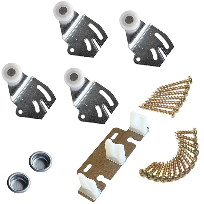 Johnson Hardware 6 in. L Zinc-Plated Brown/White Metal By-Pass Part Set 28 pc