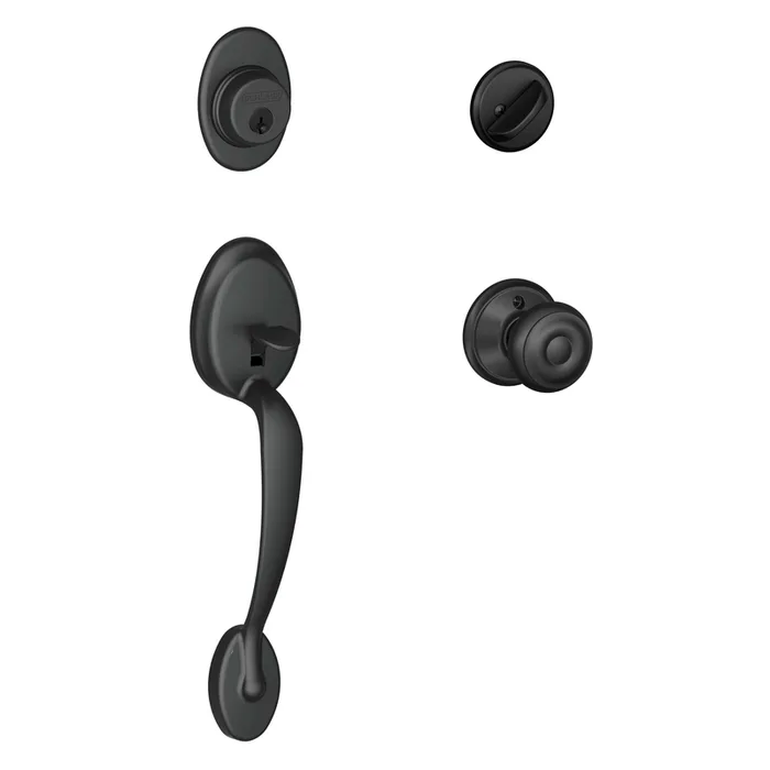 Schlage Plymouth/Georgian Matte Black Handleset