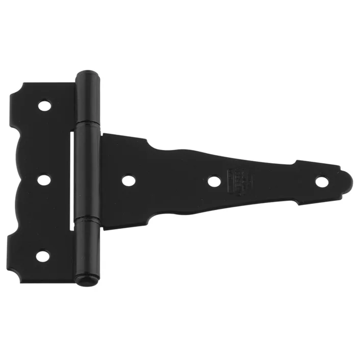 National Hardware 4 in. W X 4 in. L Black Steel Ornamental T Hinge 1 pk