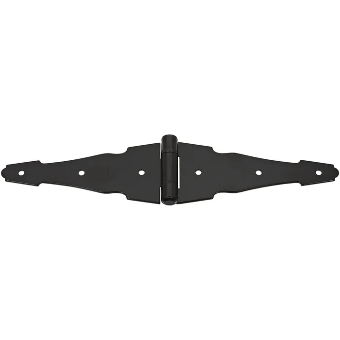 National Hardware 6 in. W X 6 in. L Galvanized Black Steel Ornamental Strap Hinge 2 pk