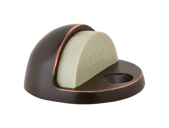 Ives 1-3/4 in. W X 2 in. L Brass Aged Bronze Door Stop Mounts to floor