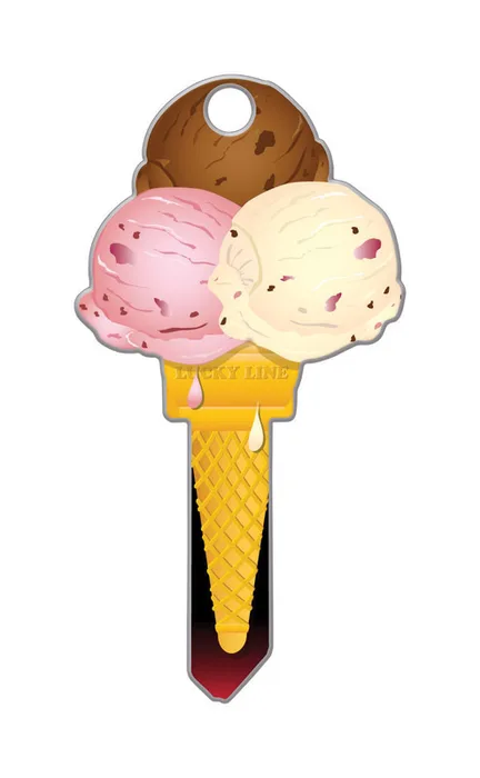 Lucky Line Ice Cream House Key Blank Single Multicolored (Pack of 5)