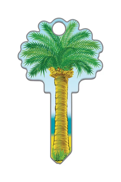 Lucky Line Palm Tree House Key Blank Single For Kwikset KW1/11 Multicolored (Pack of 5)