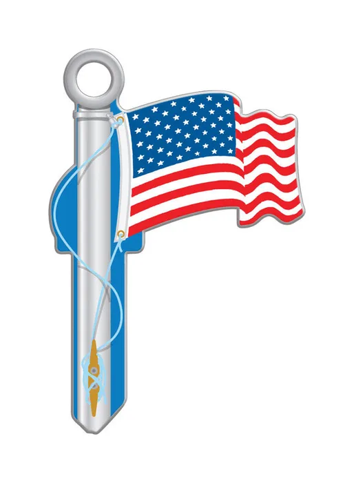 Lucky Line American Flag House Key Blank 68 Single For Schlage Locks (Pack of 5)