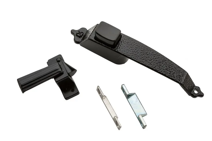 National Hardware Matte Black Zinc Push Button Latch 1 pk