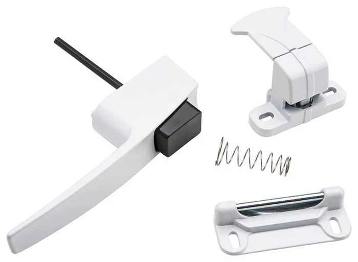 National Hardware Bright White Zinc Push Button Keyed Latch 1 pk