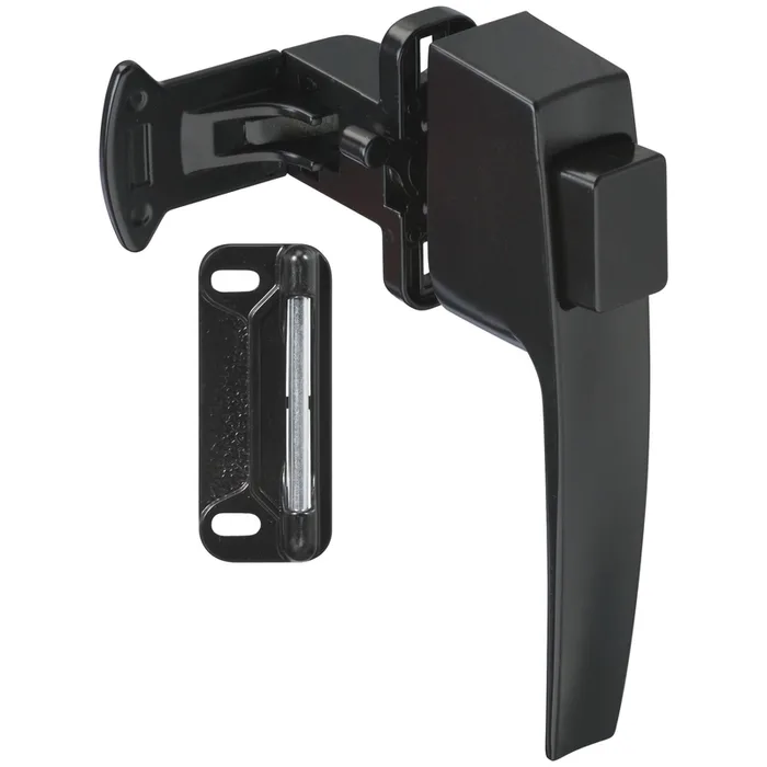 National Hardware Matte Black Zinc Push Button Latch 1 pk
