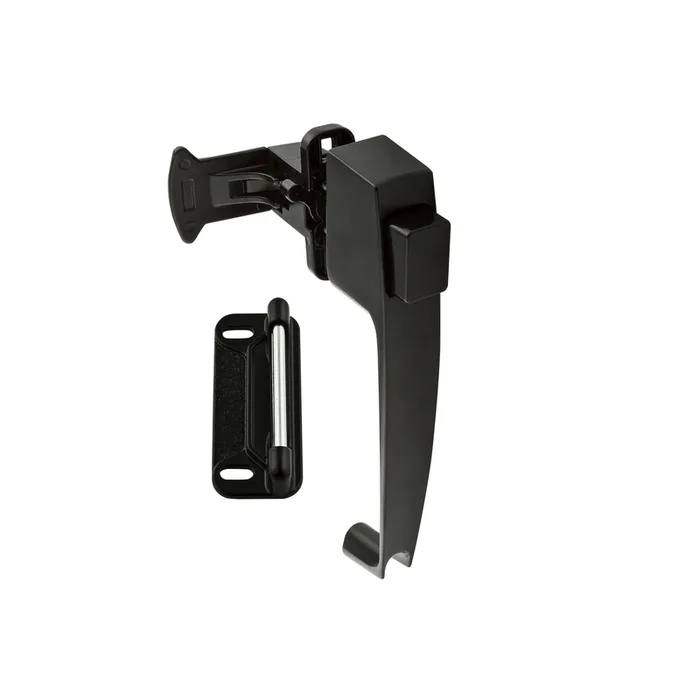 National Hardware Matte Black Zinc Push Button Latch 1 pk