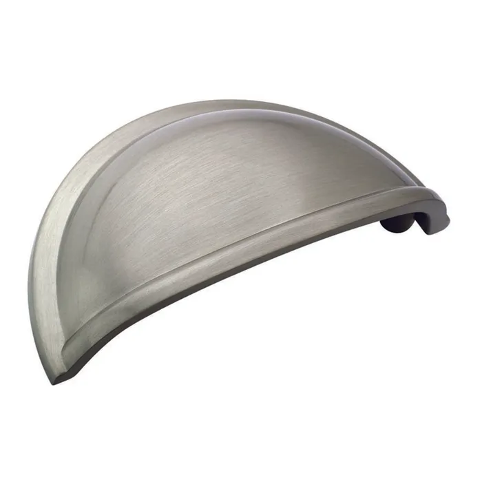 Amerock Cup Pull Traditional Cup Cabinet Cup Pull 3 in. Satin Nickel Silver 5 pk