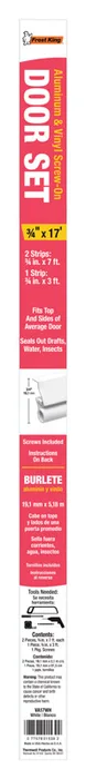 Frost King White Aluminum/Vinyl Weather Seal For Doors 17 ft. L X 0.75 in.