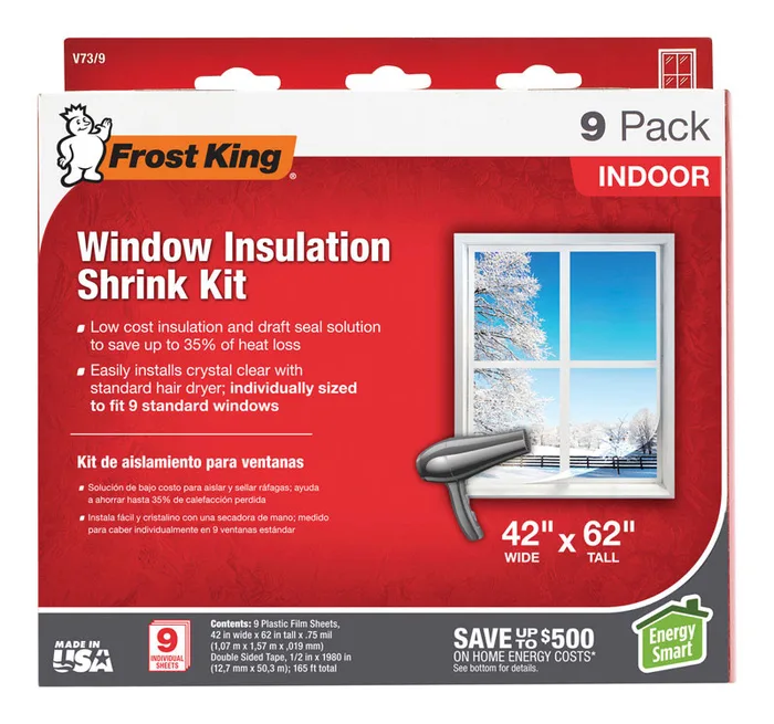 Frost King Indoor Window Film Insulator Kit 62 in. L X 42 in. W 9 pk