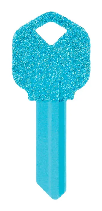 HILLMAN DIVA Blue Glitter House/Office Universal Key Blank Single Blue (Pack of 6)