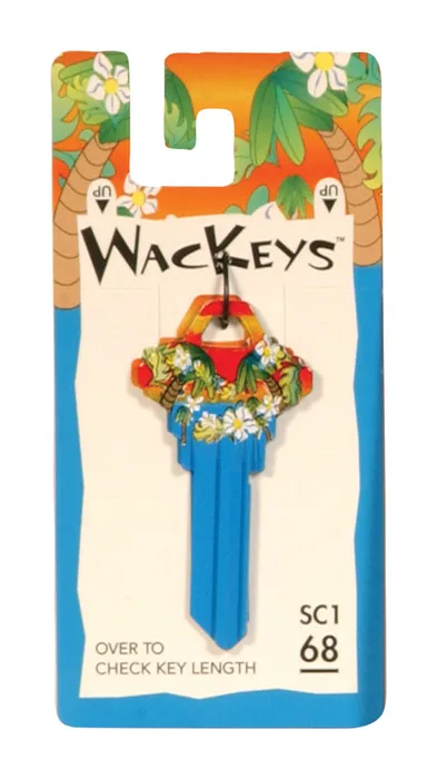 HILLMAN Wackey Hawaiian House/Office Key Blank 68 Single For Schlage Multicolored (Pack of 6)