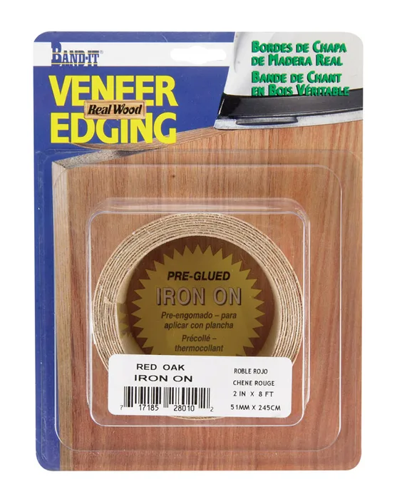 Band-It 2 in. W X 8 ft. L Prefinished Red Oak Wood Veneer Edge Banding