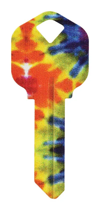 HILLMAN Wackey Tie-Dyed House/Office Universal Key Blank Single (Pack of 6)