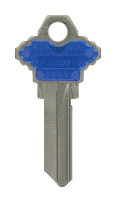 HILLMAN Traditional Key House/Office Key Blank 68 Single For Schlage Locks Blue/Silver (Pack of 10)