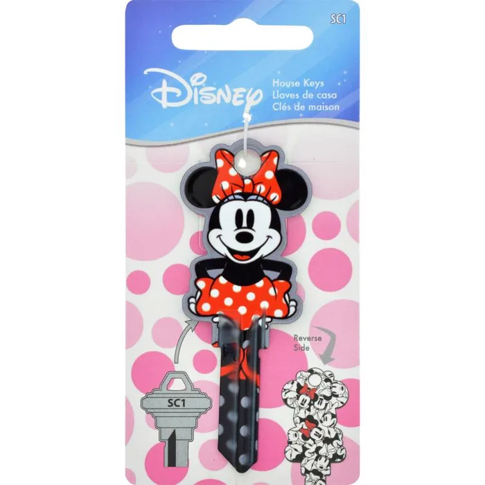 HILLMAN Disney Minnie Mouse House/Padlock Universal Key Blank Double (Pack of 5)