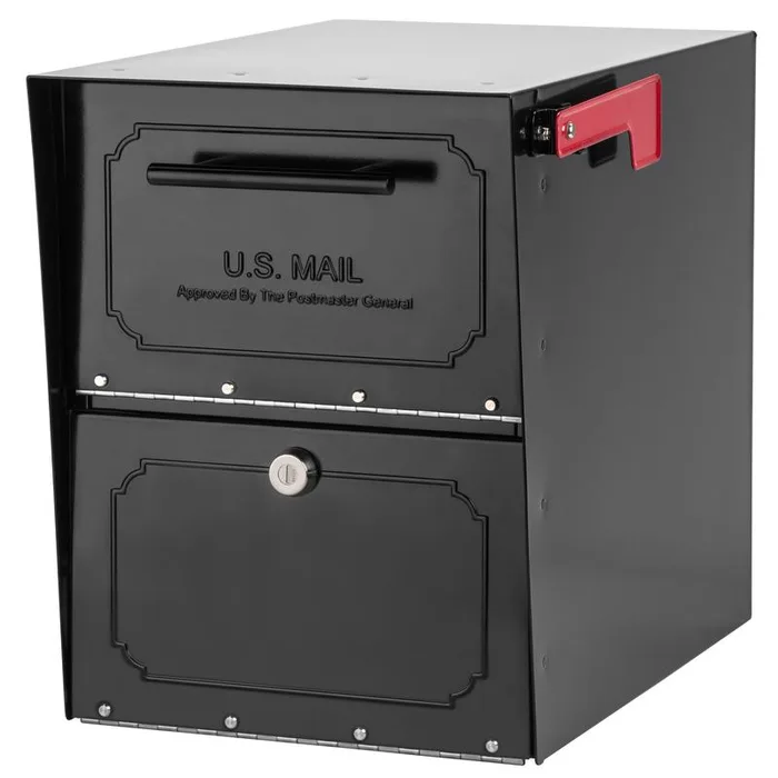 Architectural Mailboxes Oasis Classic Classic Galvanized Steel Post Mount Black Mailbox