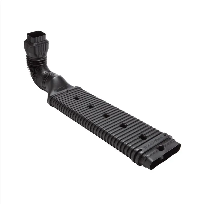 Amerimax StealthFlow 4.75 in. H X 7.25 in. W X 43 in. L Black Vinyl K Downspout Extension