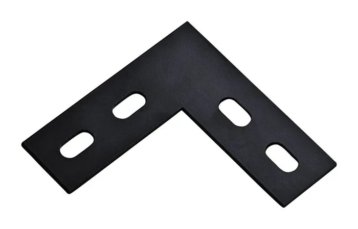 National Hardware 4.5 in. H X 1.5 in. W X 0.125 in. D Black Carbon Steel Flat Corner Plate (Pack of 5)