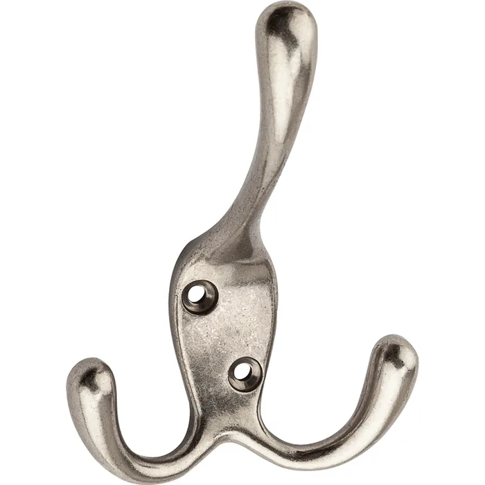 National Hardware Satin Nickel Zinc 4 in. L Triple Hook 1 pk (Pack of 5)