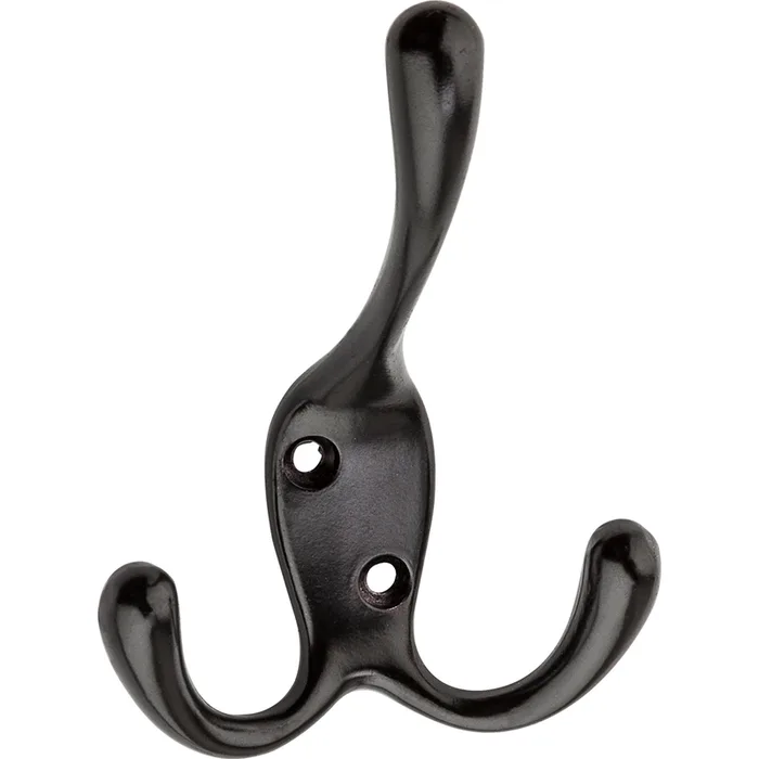 National Hardware Large Oil Rubbed Bronze Black Zinc 3-15/16 in. L Triple Hook 1 pk (Pack of 5)