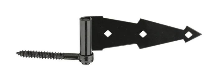 National Hardware 7 in. L Black Steel Ornamental Screw Hook Strap Hinge 1 pk (Pack of 5)