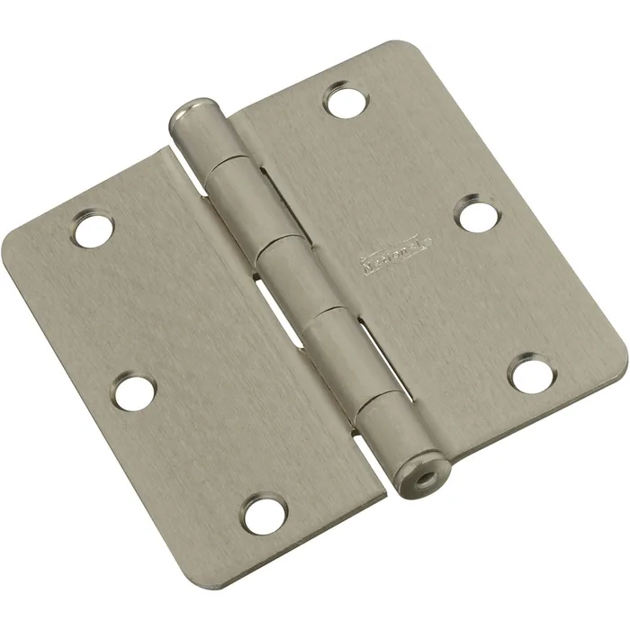 National Hardware 3-1/2 in. L Satin Nickel Door Hinge 3 pk (Pack of 5)
