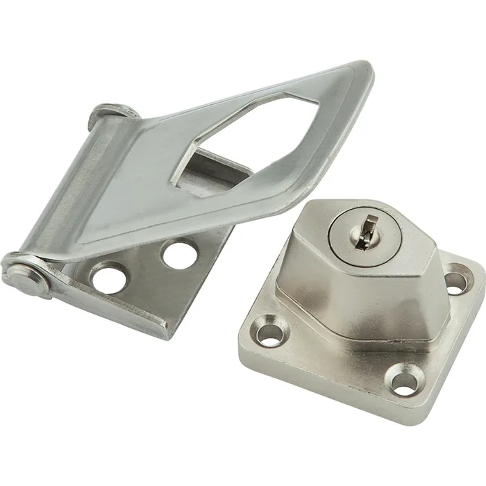 National Hardware Brushed Stainless Steel 3-1/2 in. L Keyed Hasp Lock 1 pk (Pack of 5)