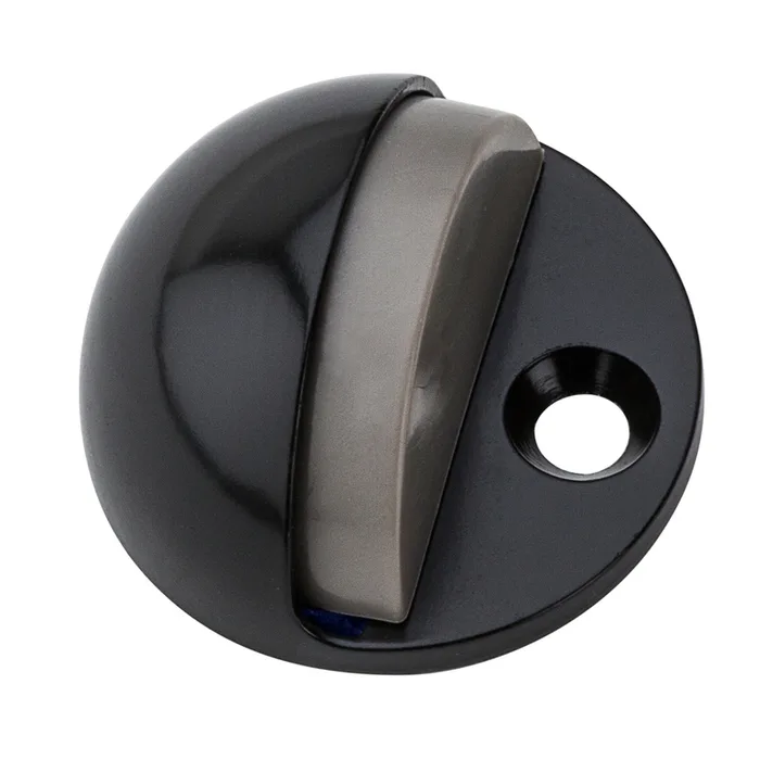 National Hardware Zinc Oil Rubbed Bronze Black Door Stop Mounts to floor 1.75 in. (Pack of 5)