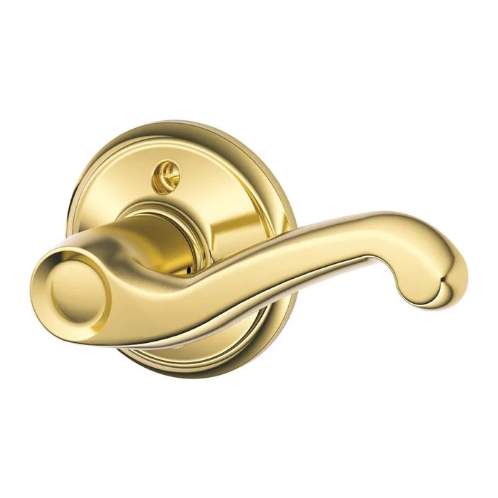 Schlage Flair Bright Brass Dummy Lever